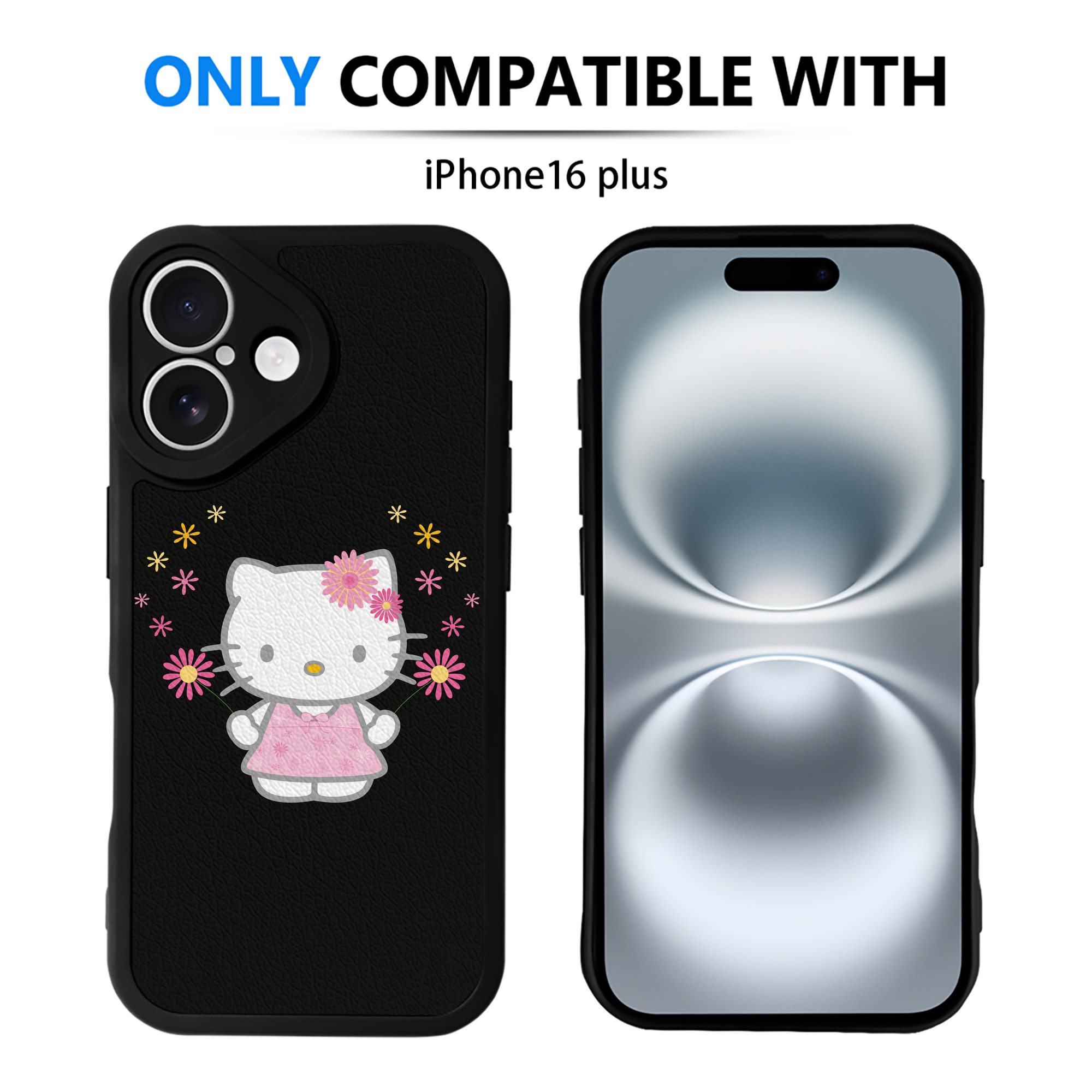 （画像用） Hello Kitty ハローキティ 【iPhone 16シリーズ対応】シリコンスマホケース（レザー調） 材質：シリコン